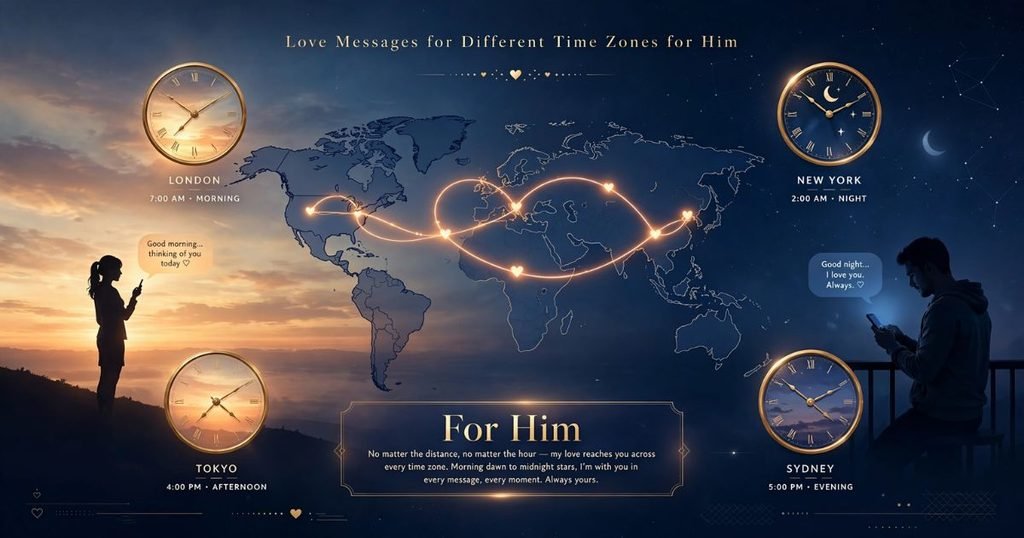 Love Messages for Different Time Zones for Him
