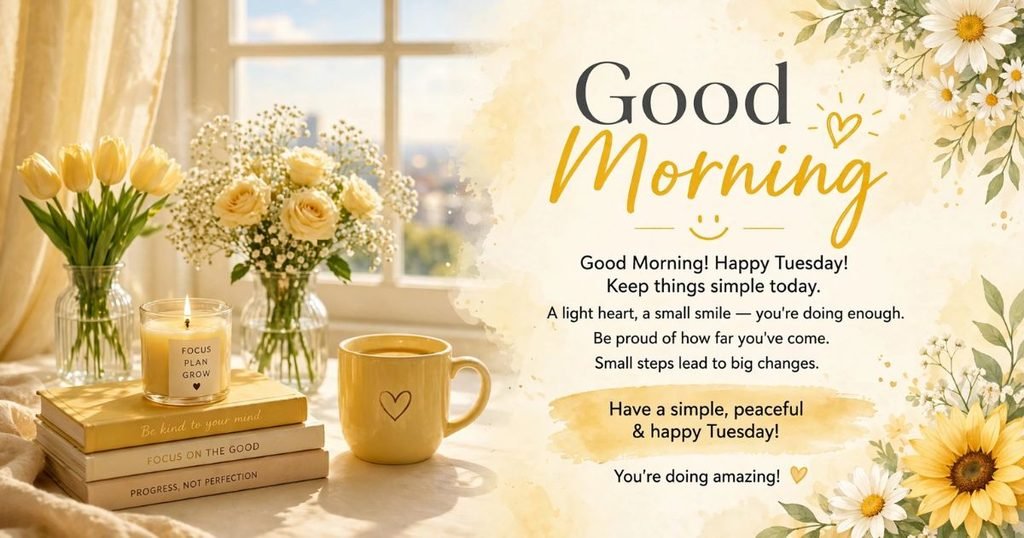 Short & Simple Tuesday Morning Wishes for Texts