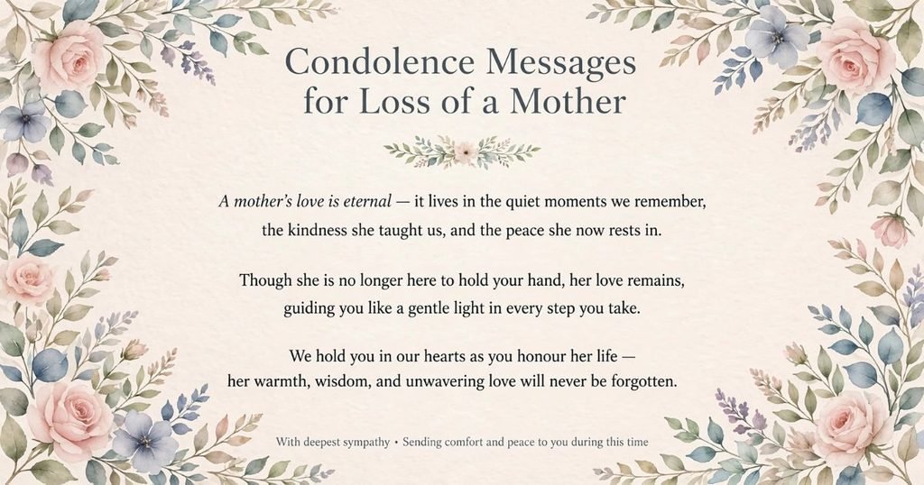 Condolence Messages for Loss of a Mother