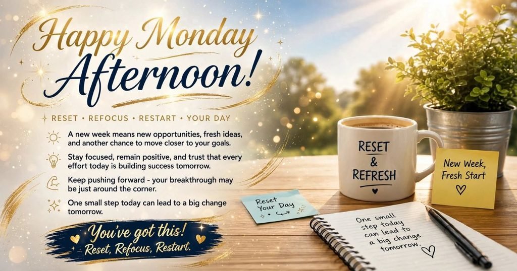 Inspirational Monday Afternoon Quotes to Reset Your Day