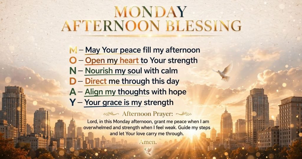 Monday Afternoon Blessings and Prayers for Peace and Strength