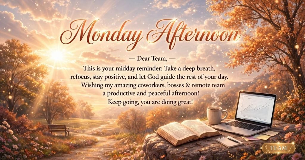 Monday Afternoon Wishes for Coworkers, Bosses, and Remote Teams