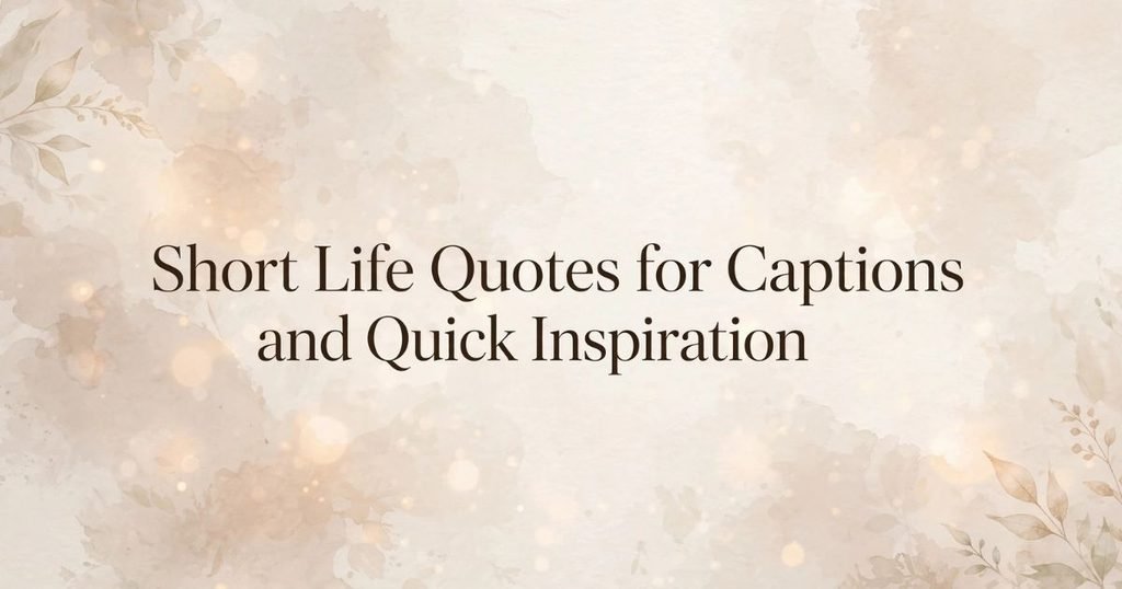 Short Life Quotes for Captions and Quick Inspiration
