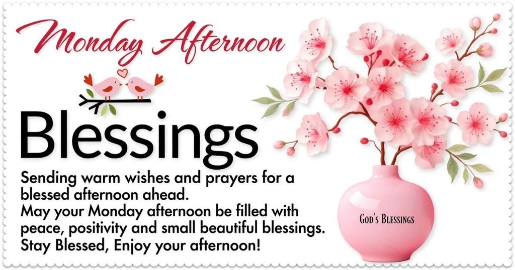 Short Monday Afternoon Blessings for Quick Texts
